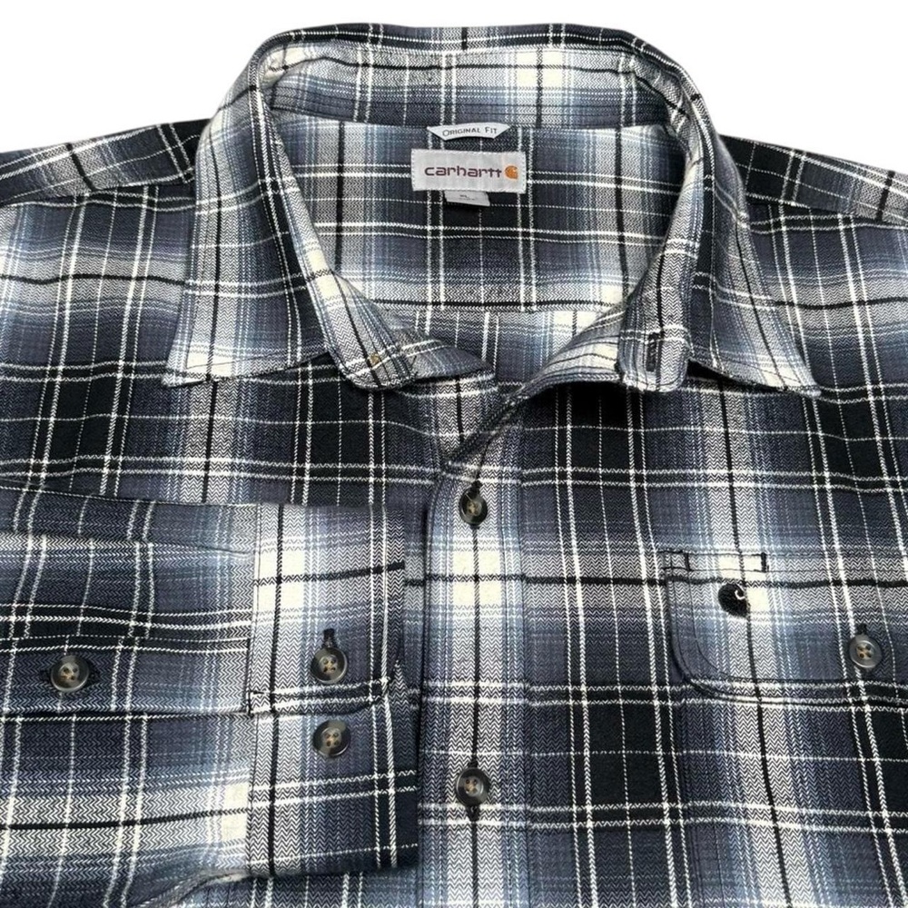 Carhartt Hubbard Flannel Shirt Heavyweight Shacket Heavyweight Work Blue